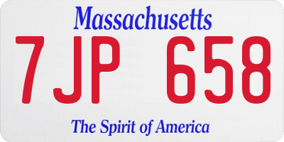 MA license plate 7JP658