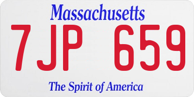 MA license plate 7JP659