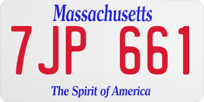 MA license plate 7JP661