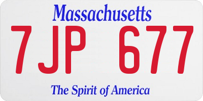 MA license plate 7JP677