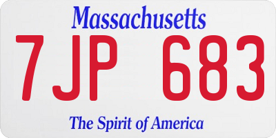 MA license plate 7JP683