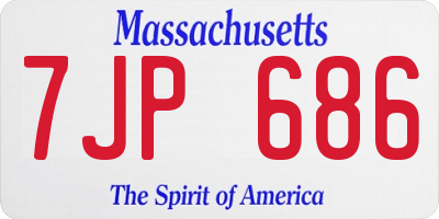 MA license plate 7JP686