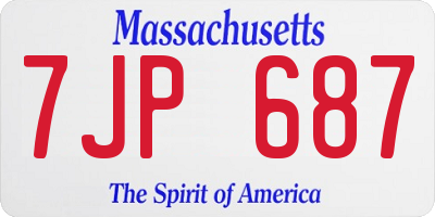 MA license plate 7JP687