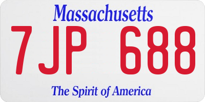 MA license plate 7JP688