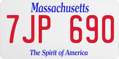 MA license plate 7JP690