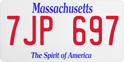 MA license plate 7JP697