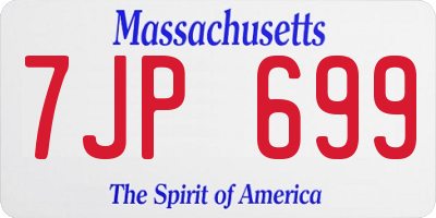 MA license plate 7JP699