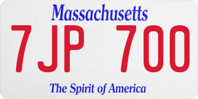 MA license plate 7JP700