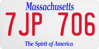 MA license plate 7JP706