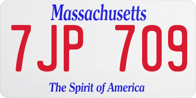MA license plate 7JP709