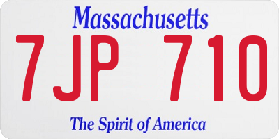 MA license plate 7JP710