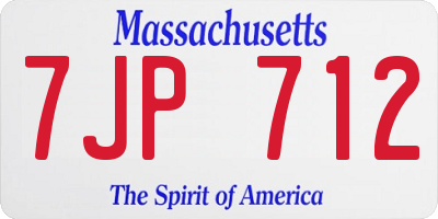 MA license plate 7JP712