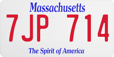 MA license plate 7JP714