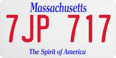 MA license plate 7JP717