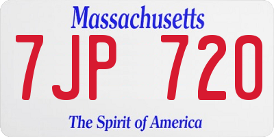 MA license plate 7JP720