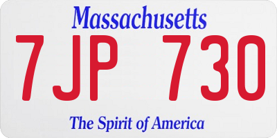MA license plate 7JP730
