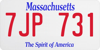 MA license plate 7JP731