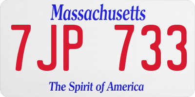 MA license plate 7JP733