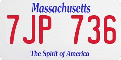 MA license plate 7JP736