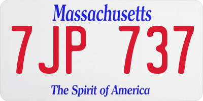 MA license plate 7JP737