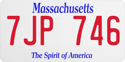 MA license plate 7JP746