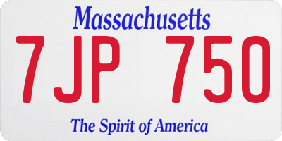 MA license plate 7JP750
