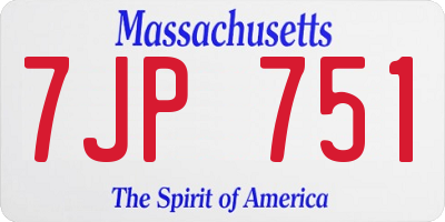 MA license plate 7JP751