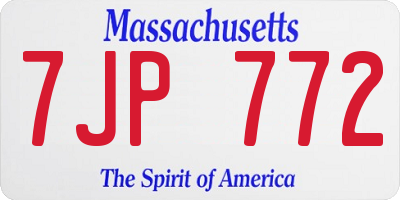 MA license plate 7JP772