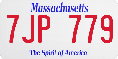 MA license plate 7JP779
