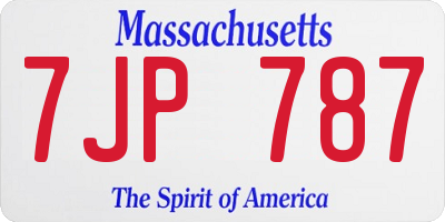 MA license plate 7JP787