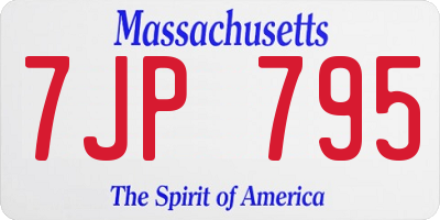 MA license plate 7JP795