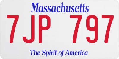 MA license plate 7JP797