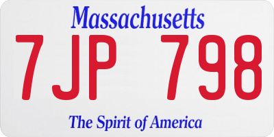 MA license plate 7JP798