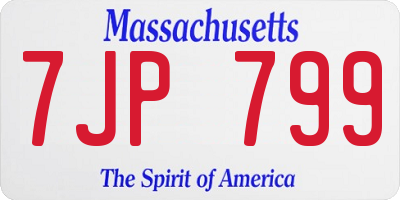 MA license plate 7JP799