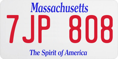 MA license plate 7JP808