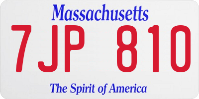 MA license plate 7JP810