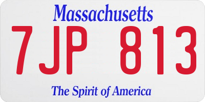 MA license plate 7JP813