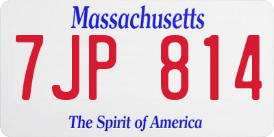 MA license plate 7JP814