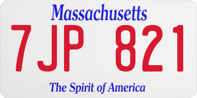 MA license plate 7JP821