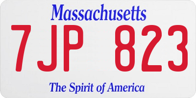 MA license plate 7JP823