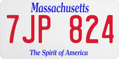 MA license plate 7JP824