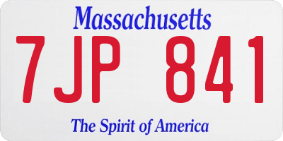 MA license plate 7JP841