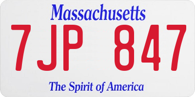 MA license plate 7JP847