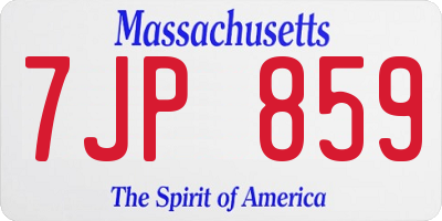 MA license plate 7JP859