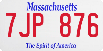MA license plate 7JP876