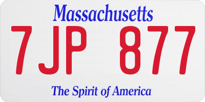 MA license plate 7JP877