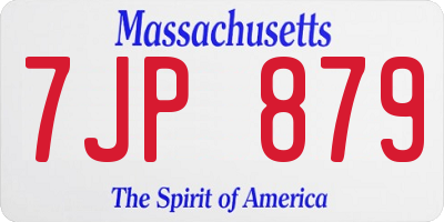 MA license plate 7JP879