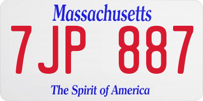 MA license plate 7JP887