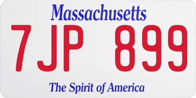 MA license plate 7JP899