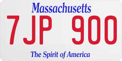 MA license plate 7JP900